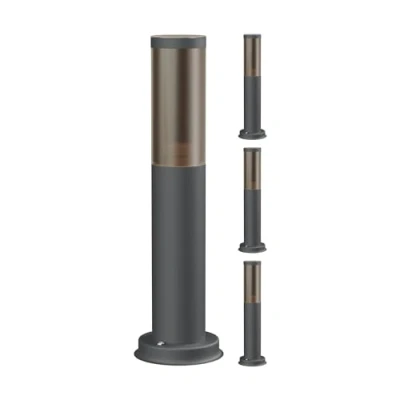 Imagen de ledscom.de 4 pzas. luz de camino/luz bolardo/luz jardín PORU para exteriores, aspecto ahumado, IP44, 38,5 cm, antracita, 1x E27 máx. 40W