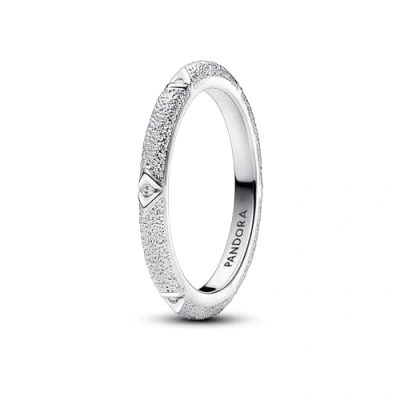 Imagen de PANDORA ME Anillo con textura de plata ley circonita cúbica transparente, talla 54