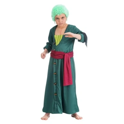 Imagen de Chaks Disfraz de pirata Lorenor Zoro One Piece para niños, talla 128 152, anime, carnaval, cosplay (140)