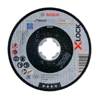 Imagen de Bosch Professional Expert Disco de corte recto (para metales, X LOCK, Ø115 mm, diámetro del orificio: 22,23 grosor:2,5 mm), Negro