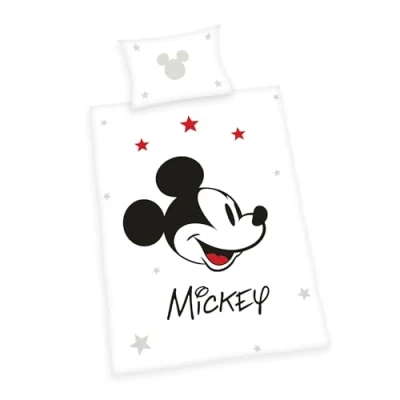 Imagen de Herding Juego de Cama Mickey Mouse Disney, Funda Almohada 40 x 60 cm, Reversible, nórdica 100 135 con Cremallera, 100% algodón