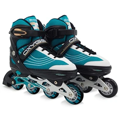 Imagen de Stamp Sas 42 45 Patins en Ligne Ajustable Semi Soft SKIDS Control Oxygen T, Unisex Adult, Blue Black