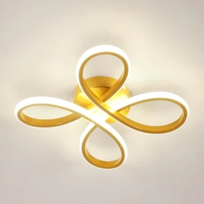 Imagen de Comely Plafon LED Techo Moderna, 30W 3375LM 30cm Lamparas de Techo, Luz para Dormitorio Salon Comedor, Neutra 4500K, Oro