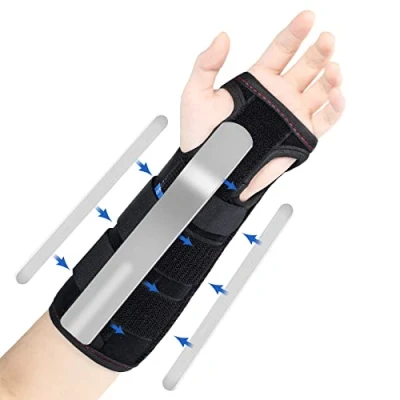 Imagen de iophi Muñequera, Muñequera Tendinitis Muñeca Con Férula Metálica, Ajustable a Derecha e Izquierda Tunel Carpiano, Metacarpiana, Esguince