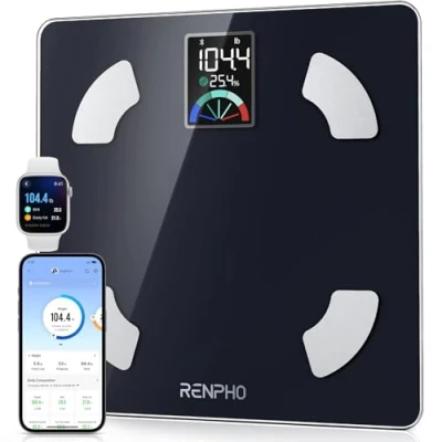 Imagen de RENPHO Báscula de Baño Digital con Pantalla VA Grande, Grasa Corporal Balanza Bluetooth Inteligente App, Bascula Electrónica Analógica Monitores Análisis 13 Funciones, Elis 1