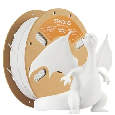 Imagen de ERYONE High Speed Matte Filament PLA 1.75mm +/ 0.03mm, 3D Printing Pro Fit Most FDM Printer, 1kg / Spool, White