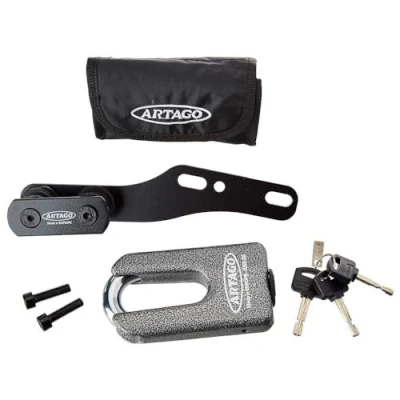 Imagen de Artago 69T2 Pack Candado Antirrobo Disco Alta Seguridad + Soporte para Yamaha MT 07 y Tracer 700, Homologado SRA, Sold Secure Gold, ART4