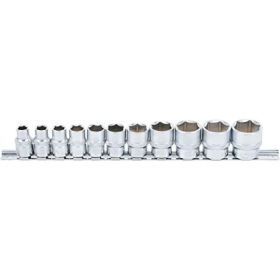 Imagen de BGS 9110 Juego de llaves vaso, hexagonal entrada 10 mm (3/8&quot;) 5/16&quot; 7/8&quot; 11 piezas