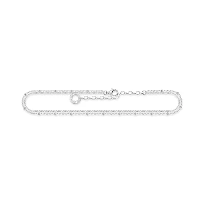 Imagen de THOMAS SABO Tobillera de plata ley 925 para mujer, doble fila, AK0030 001 21 L27V