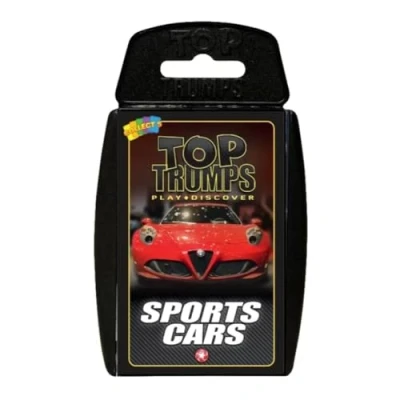 Imagen de Top Trumps Juego de Cartas Sports Cars Classics, descubre Datos interesantes en Este Educativo Que Incluye la Velocidad máxima del Pagani Huayra, más 2 Jugadores es un Gran Regalo para