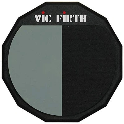 Imagen de Vic Firth de un solo lado almohadilla práctica para batería con Logotipo Superficie juego dividida 30,5 cm (12 inch)