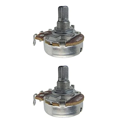 Imagen de IKN 2 uds tamaño completo B250K potenciómetro cónico lineal de control volumen tono guitarra con bayoneta L15mm eje dividido estriado corto