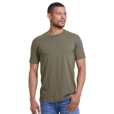 Imagen de True Classic Camiseta de Manga Corta con Cuello Redondo para Hombre, 1 Unidad Verde Militar Jaspeado, L