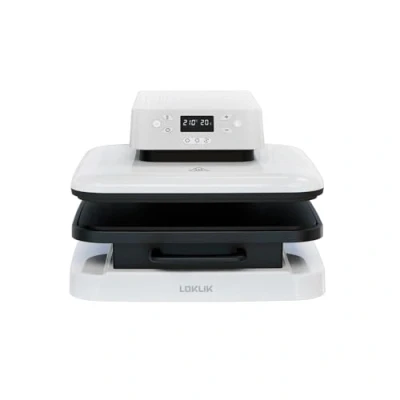 Imagen de LOKLIK Auto Heat Press Blanco Prensa Calentadora Compacta Termoadhesiva Impresión Textil, 50 x 40 30 cm