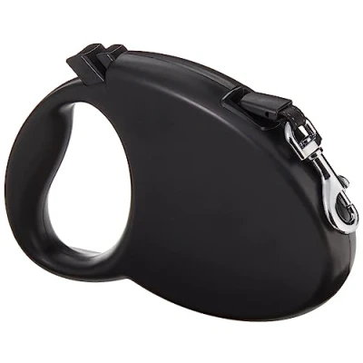 Imagen de Amazon Basics Correa retráctil para perro, longitud extensible de 7,5 m, grande (para perros hasta 50 kg), color negro