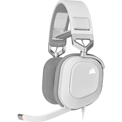 Imagen de Corsair HS80 RGB USB Auriculares premium para juegos con sonido envolvente 7.1 (Micrófono omnidireccional, Tecnología SoundID de SonarWorks, Control volumen en auricular fácil acceso) Blanco