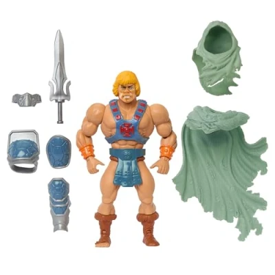 Imagen de Masters of the Universe MOTU Turtles Grayskull Stealth Ninja He Man, Figura de acción con accesorios, inspirado en las Tortugas Ninja, juguete regalo para niños y niñas +6 años, HTH18