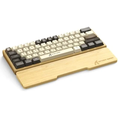 Imagen de Attack Shark Reposamuñecas de Bambú Natural 61 Teclas,Soporte Ergonómico para una Mejor Comodidad Escritura y Juegos,Ecológico, Sensación Madera,Antideslizante, Portátil Teclado Mecánico