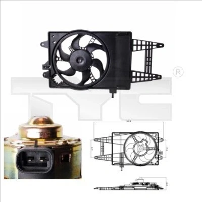 Imagen de TYC 809 0004 Ventilador de radiador 315 120 con bastidor (armazón) FIAT: Punto II Hatchback, LANCIA: Ypsilon