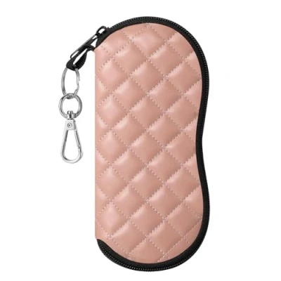 Imagen de MoKo Funda de Gafas Ultra Ligera PU, Creativa Bolsa para Tejida Suave con Cremallera, Organizador Ideal Almacenar Lápices Tarjetas Cambio Cosméticos, Rombo Rosa