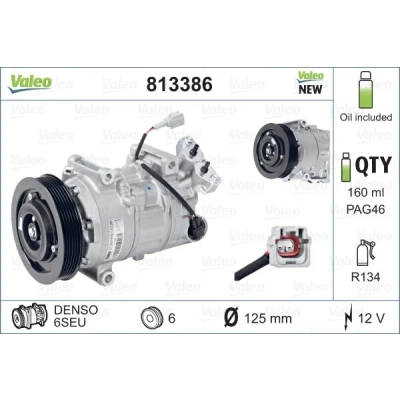 Imagen de VALEO 813386 compresor de Aire Acondicionado 6SEU 12 PAG 46 R 134 a con aceite NEW ORIGINAL PART RENAULT: MEGANE 3 Grandtour norauto,