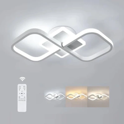 Imagen de Comely Lámpara de Techo LED Regulable Cuadrada Moderna, 40W 40cm 3000K 6500K Luz, Plafon con Control Remoto para Dormitorio, Salon, Blanco
