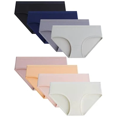 Imagen de Adorel Braguitas Algodón Ropa Interior para Niñas Pack de 8 Monocromo 11 12 Años (Tamaño del Fabricante M)