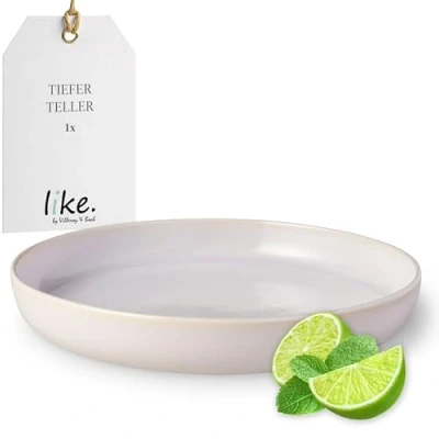 Imagen de like. de Villeroy &amp; Boch Crafted Cotton, plato hondo, porcelana primera calidad, llano, apto para lavavajillas, microondas, plato, vajilla, vajilla mesa