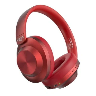 Imagen de Auriculares inalámbricos Vieta Way 4, Circumaurales, Bluetooth, 50h Autonomía, Diseño doble plegado, Micrófono, Rojo