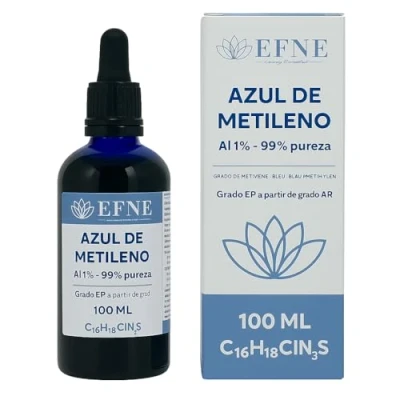 Imagen de EFNE Azul de Metileno al 1% con Pipeta 100 ML Solución Methylene Blue 99% pureza Pruebas Laboratorio Maxima Sin Aditivos Marca Española