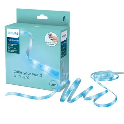 Imagen de Philips Lighting LED Lightstrips, 5 m, 12W, RGB a todo color, mando distancia incluido