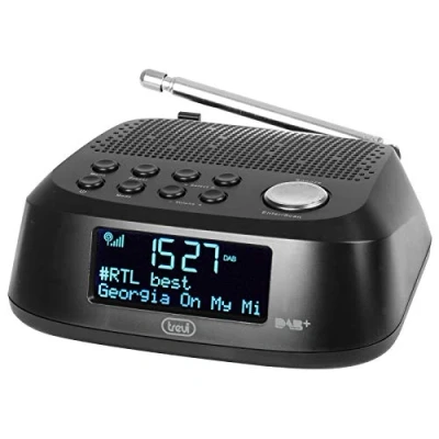 Imagen de Trevi RC 80D4 Dab Radiodespertador electrónico con Receptor Digital Dab/Dab+, Gran Pantalla LED, función Sleep, Snooze, Color Negro