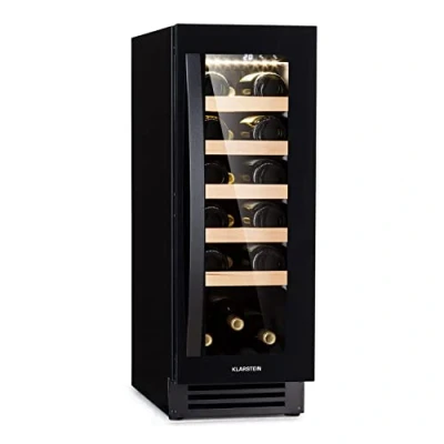 Imagen de KLARSTEIN Vinovilla Vinoteca para Vino Empotrable, Botellero 1 Zona Refrigeración, Nevera Vinos, Cerveza, Proseco, Pequeña Interior y Exterior, Control Táctil, 5 20C, 50 l., 20 Botellas
