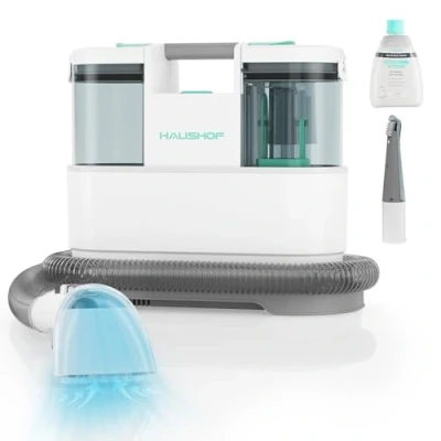 Imagen de HAUSHOF StainZapper Pro Aspiradora de Agua Tapiceria, 450W Limpiador Manchas, Limpia Tapicerias con Detergente y Cepillo, para Alfombras, Sofás