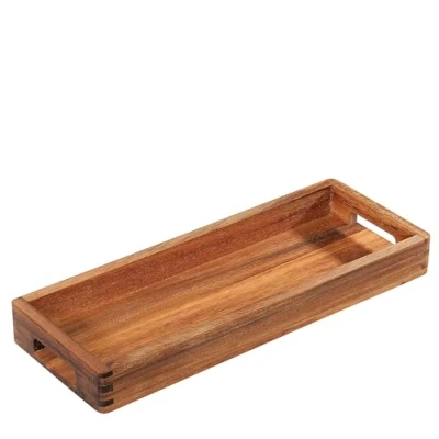 Imagen de Zassenhaus Bandeja para Servir Madera de Acacia, con Asas, Alargada, Madera, decoración Platos, Dura cultivada Forma sostenible, 40 x 15 4,5 cm