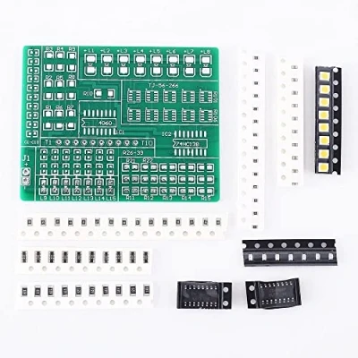 Imagen de Junta de práctica soldadura, kit soldadura componentes SMD SMT para experimentos, diodo residente