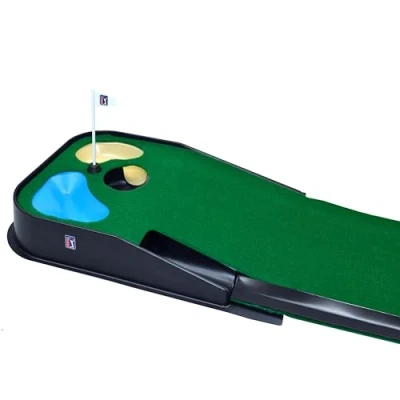 Imagen de PGA Tour Pgat08 Alfombra de Golf para Golpes Putt Uso Interior y al Aire Libre, Unisex, Verde, 39.4LX11.4WX52.7H CM