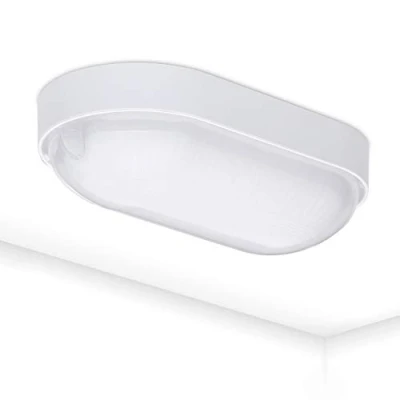 Imagen de Oktaplex lighting, Lámpara de pared ovalada, 4000K, 9W, 800lm, IP65 con resistencia al agua, Apliques para sótano, lavadero o desván, Blanco