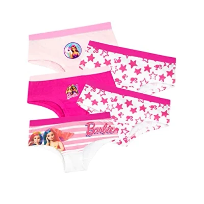 Imagen de Barbie Braguitas Niña Bragas 100% Algodon Paquete de 5 Multicolor 8 9 años