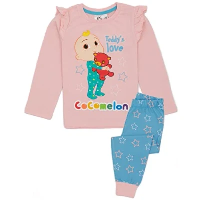 Imagen de CoComelon Pijama Niña Manga Larga Rosa Conjunto de con pantalón y Camiseta Character Lounge Amor Peluche Ropa niños PJs Dormir Mercancía Regalo Acogedor