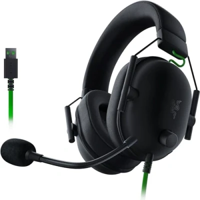Imagen de Auriculares gaming Razer BlackShark V2X, De diadema, Con cable, Jack 3.5 mm, Sonido 7.1, Micrófono, Negro