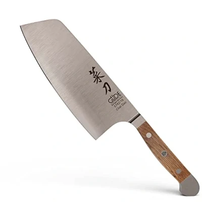 Imagen de Güde Solingen Chai Dao, Cuchillo de Cocina Chino Forjado, 16 cm, Madera Roble Barril, Alpha FASSEICHE Doble virola, Hecho a Mano en Alemania, Chrome Steel