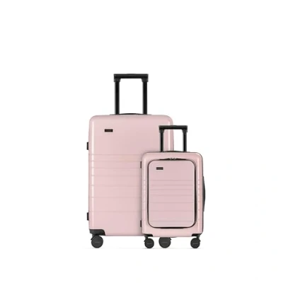 Imagen de ETERNITIVE Juego de 2 Maletas Pequeña y Grande Rígidas Viaje Policarbonato &amp; ABS Tamaño: 54 74 cm con Cerradura TSA Ruedas 360 Equipaje Mano 33L 98L Rosa