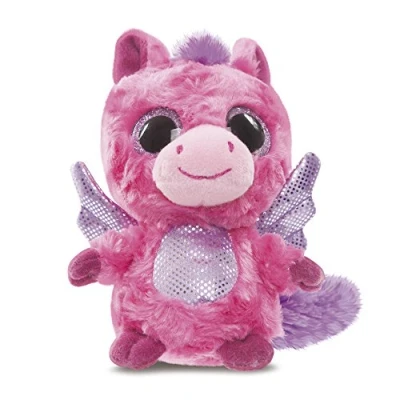 Imagen de YooHoo &amp; Friends Peluche con Ojos Brillantes Pegasus, 13 cm, Color Rosa (Aurora World 60338)