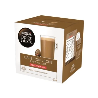 Imagen de cápsulas monodosis Dolce Gusto Café con leche Decaffeinato, 16