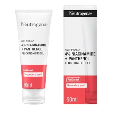 Imagen de Neutrogena Antiespinillas + gel hidratante 4% niacinamida pantenol (50 ml) sin perfume para un cuidado suave en la piel con impurezas