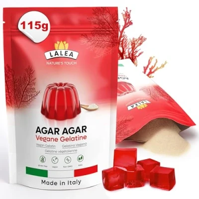 Imagen de Agar en Polvo 115g Gelatina Neutra y Natural, Sustituto Vegano Ideal para Cocinar, Postres Jaleas