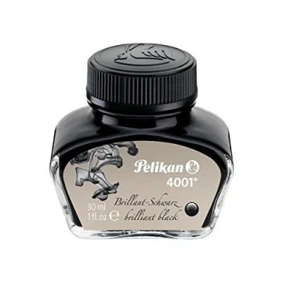 Imagen de Pelikan 301051 Tinta para pluma estilográfica 4001, frasco de vidrio 30 ml, color Negro, en caja regalo
