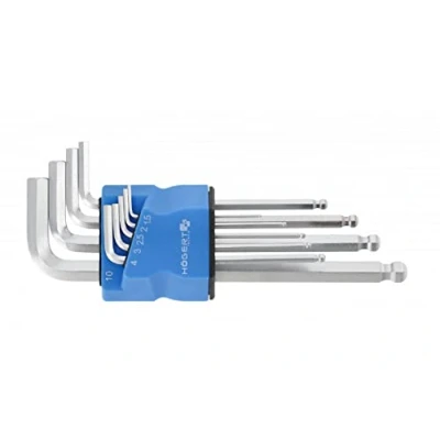 Imagen de Hogert Technik HT1W825 Juego de atornilladores acodados 1.5, 2.0, 2.5, 3.0, 4.0, 5.0, 6.0, 8.0, 10.0 Acero para herramientas 9