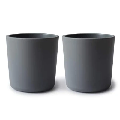 Imagen de mushie 2 x Vasos para niños Fabricados en Dinamarca Libres de BPA &amp; Aptos Lavavajillas Equipamiento inicial seguro, duradero y niñas pequeños Smoke